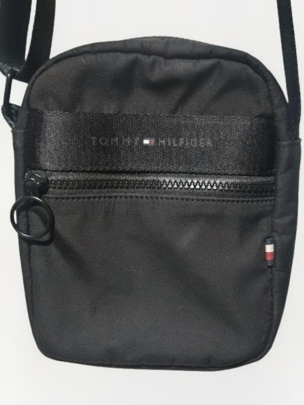 Tommy Hilfiger Black Crossbody Bag Mini Messenger Shoulder Travel Nylon Unisex